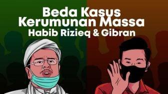 INFOGRAFIS: Beda Kasus Kerumunan Massa Habib Rizieq dan Gibran