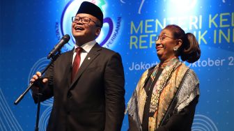 Momen Edhy Prabowo dan Susi Pudjiastuti Tertawa Bersama