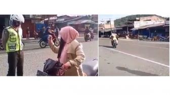 Cara Unik Emak-emak Hindari Tilang Polisi, Hanya Ucapkan Satu Kalimat Ini