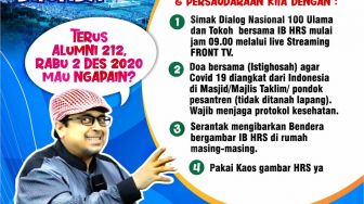 Seruan PA 212: 2 Desember Pakai Kaos dan Kibarkan Bendera Habib Rizieq