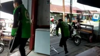 Sempat Terjatuh di Depan Toko, Perjuangan Ojol Disabilitas ini Bikin Salut