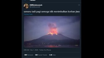 Beredar Video Letusan Gunung Semeru Keluarkan Lava Pijar, Ini Faktanya