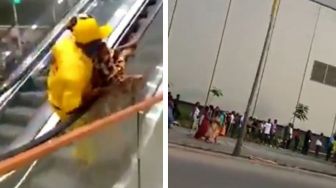 Viral Video Warga ke Mall untuk Pertama Kali, Momen Naik Eskalator Disorot