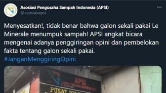 Galon Sekali Pakai Disebut Sulit Terurai, APSI Beri Penjelasan Menohok