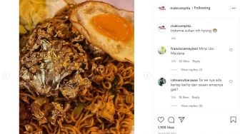 Cuma di Dubai, Indomie Sultan Rp500 Ribu Dilapisi Emas 24 Karat