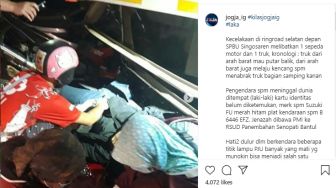 Tabrak Truk Putar Balik, Seorang Pengendara Sepeda Motor Tewas di Tempat