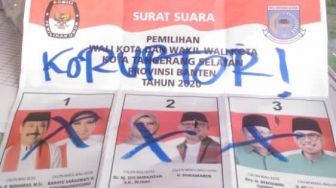 Surat Suara Pilkada Tangsel Ada Foto Anak Wapres Maruf  Dicoret "Koruptor"