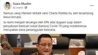 CEK FAKTA: Mensos Juliari Menteri Terbaik Versi Charta Politika, Benarkah?