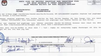 Satu Anggota KPU dan Saksi Tidak Tanda Tangan Berita Acara Pilkada Makassar