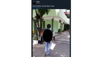 Ngakak! Pergi ke Kampus, Pemuda ini Malah Bawa Tas..