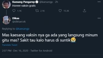 Kaesang Gembira Vaksin Gratis, Netizen: Ada yang Langsung Minum Nggak?