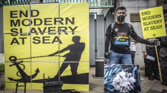 Aksi Tolak Perbudakan Modern ABK Asal Indonesia