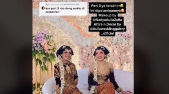 Viral Resepsi Pernikahan Pengantin Kembar, Suami Nyaris Ikut Tertukar