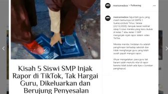 Tak Menghargai Guru! Siswi SMP Injak Rapor di TikTok, Videonya Dikecam