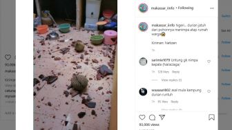 Viral Potret Atap Rumah Ketiban Durian, Penampakan Dapur Bikin Publik Heran