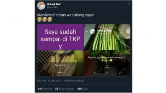 Kocak! Pesan Tukang Sayur ini Bikin Pelanggannya Terhibur