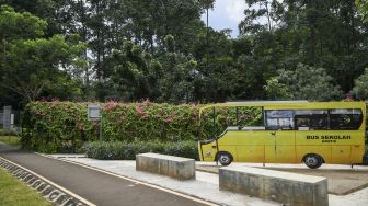 Kondisi Taman Pintar Berlalu Lintas Tebet, di Jakarta, Kamis (24/12/2020).  [ANTARA FOTO/Galih Pradipta]