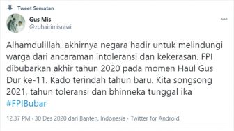 Tokoh NU Sebut Pembubaran FPI Kado Terindah Tahun Baru 2021