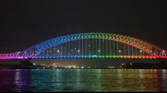 Diresmikan Virtual Malam Hari, Jembatan Musi VI Pamerkan Art Lighting