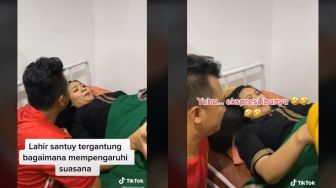 Viral Ibu Pasang Ekspresi Santai saat Melahirkan, Malah Suami yang Nangis