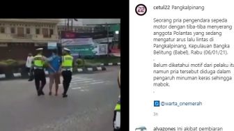 Miris! Pria Mabuk Serang Petugas Lalu Lintas, Publik Kasihan dengan Anaknya