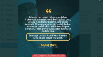 Abu Bakar Baasyir Bebas Besok, Abdul Mu'ti: Tak Perlu Curiga Berlebihan