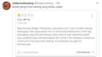 Bingung, Pembeli Kasih Bintang Satu Gegara Pesanan Sampai Terlalu Cepat