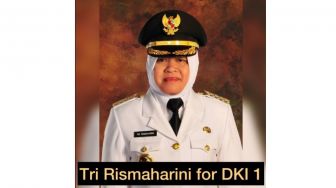 Beredar Foto Tri Rismaharini For DKI 1, Netizen: Banyak Drama Ibu Ini