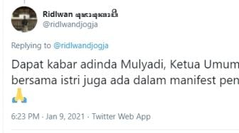 Mantan Ketum PB HMI Mulyadi dan Istri Diduga Jadi Penumpang Sriwijaya Air