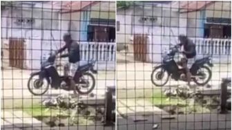 Tunggangannya Ngadat, Pria Ini Ngamuk Hancurkan Motornya