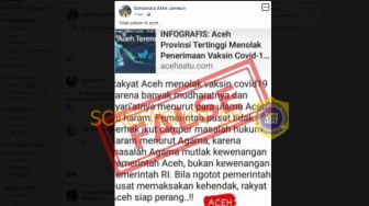 CEK FAKTA: Rakyat Aceh Tolak Vaksin Covid-19 karena Ulama Bilang Haram?