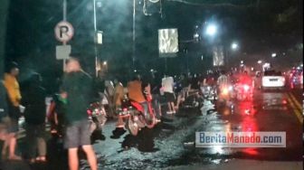 Usai Gelombang Air Laut Naik ke Daratan di Manado Jadi Tontonan Warga