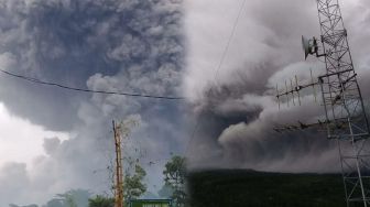 Detik-detik Gunung Semeru Erupsi Keluarkan Lava Panas