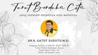 Politisi Golkar Gatot Sudjito Meninggal Terpapar Covid-19