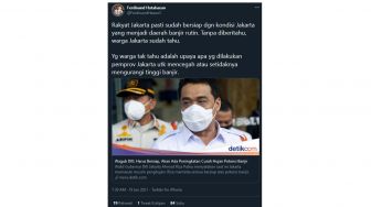 Ferdinand Sindir Pemprov DKI Soal Banjir: Tak Diberitahu, Warga Sudah Tahu!