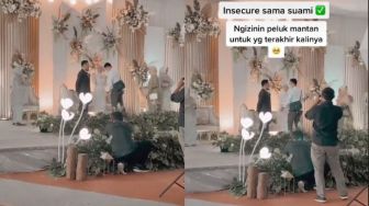 Viral Suami Izinkan Istri Peluk Mantan di Pelaminan, Netizen Terbelah