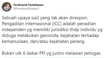 FPI Lapor ke Pengadilan Internasional, Ferdinand Hutahaen: Upaya Sia-Sia