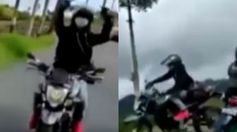 Kebanyakan Atraksi, Aksi Pemotor Ini Malah Berakhir Ngenes