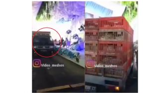 Kocak! Mobil Pick Up Angkut Ayam Terobos Masuk Kondangan Drive Thru