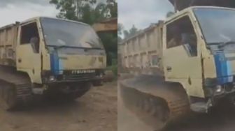 Viral Penampakan Truk Dimodif Pakai Ban Tank, Reaksi Warganet Serba Kocak