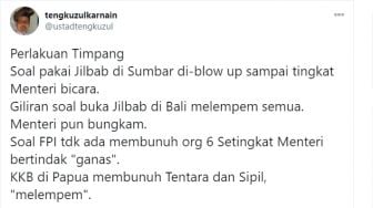 Tengku Zul: Soal Jilbab di Sumbar Banyak yang Blow Up, Kasus FPI Mlempem