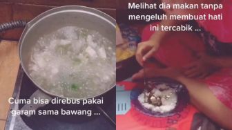 Haru, Suami Ini Masak untuk Istri yang Baru Melahirkan di Tengah Banjir