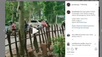 Video Pemuda Ngamuk Tendang dan Pukuli Pengendara Motor di Kediri