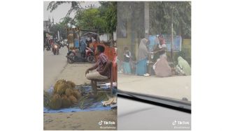 Sedih! Dagangan Sepi, Penjual Durian Hanya Bisa Lihat Pesaing Ramai Pembeli