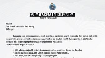 Ikuti Tren Viral, Wali Kota Malang Unggah Surat Bebas Review