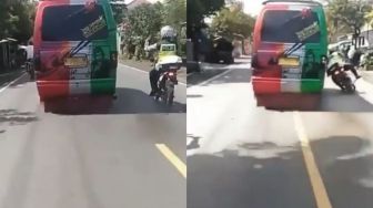 Viral Video Aksi Sopir Angkutan Umum Ugal-ugalan, Nekat Senggol Polisi