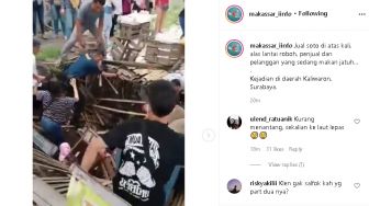 Lagi Enak-enak Makan, Pembeli Soto Masuk Kali Gegara Lantai Bambu Jebol