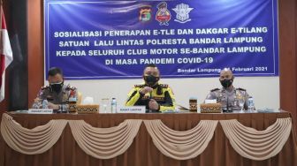 Polisi Ancam Bubarkan Kegiatan Sunmori Klub Motor di Bandar Lampung