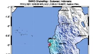 Sore Ini Gempa 5,2 SR Guncang Majene, BMKG : Tetap Tenang Tidak Berpotensi Tsunami