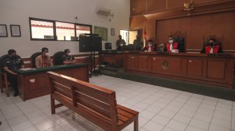 Suasana sidang perdana gugatan terhadap Raffi Ahmad, di Pengadilan Negeri Kota Depok, Depok, Jawa Barat, Rabu (3/2/2021). ANTARA FOTO/Asprilla Dwi Adha